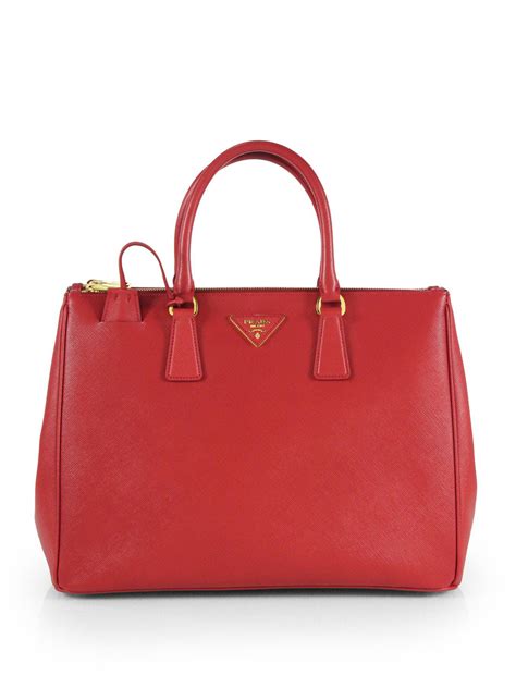 prada saffiano red tote